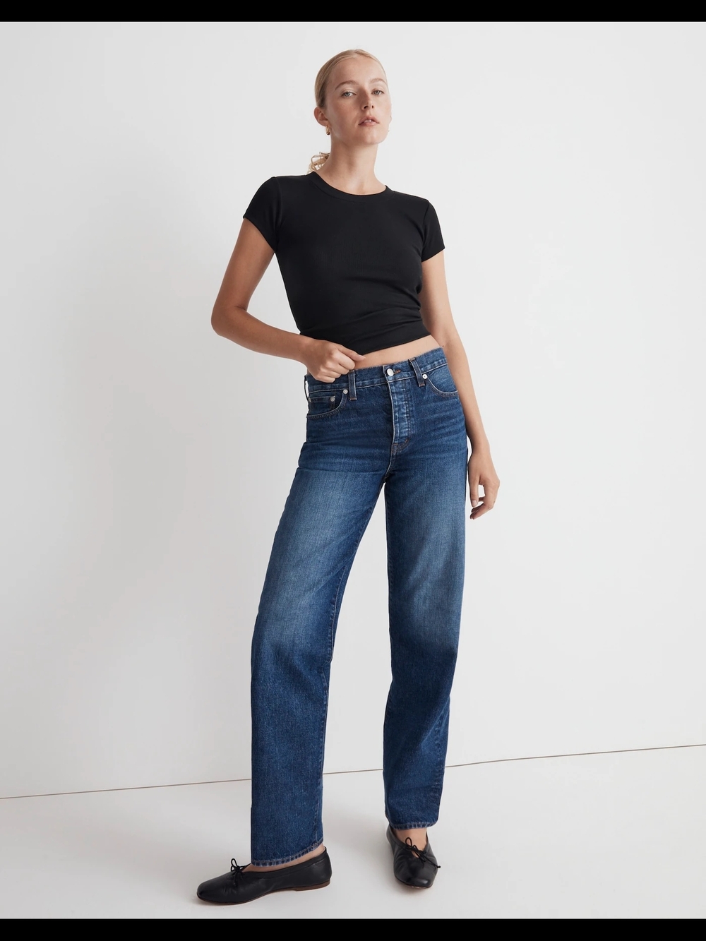 Madewell Low Slung Straight Leg Jeans In Size 29 - Picture 2 of 10